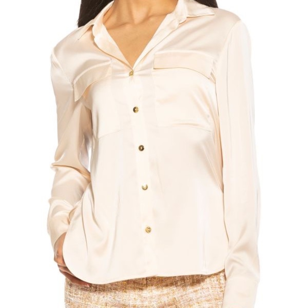 Satin button up top